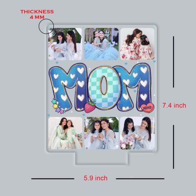 Personalized Mom Collage LED Photo Frame Lamp in warm white  light for mother